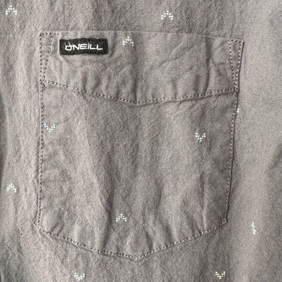 O’Neill Men’s Short Sleeve Button-Down Slate Gray Size L - Picture 3 of 5